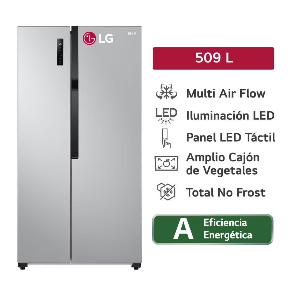 Refrigeradora LG LS51BPP 509L Multi Air Flow Side By Side Pl