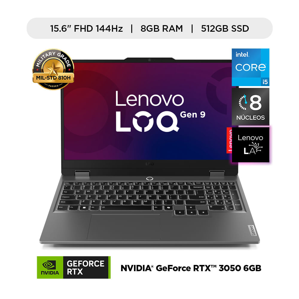Laptop Lenovo 83GS000BLM Gaming LOQ 15" Core i5-12 8GB 512GB