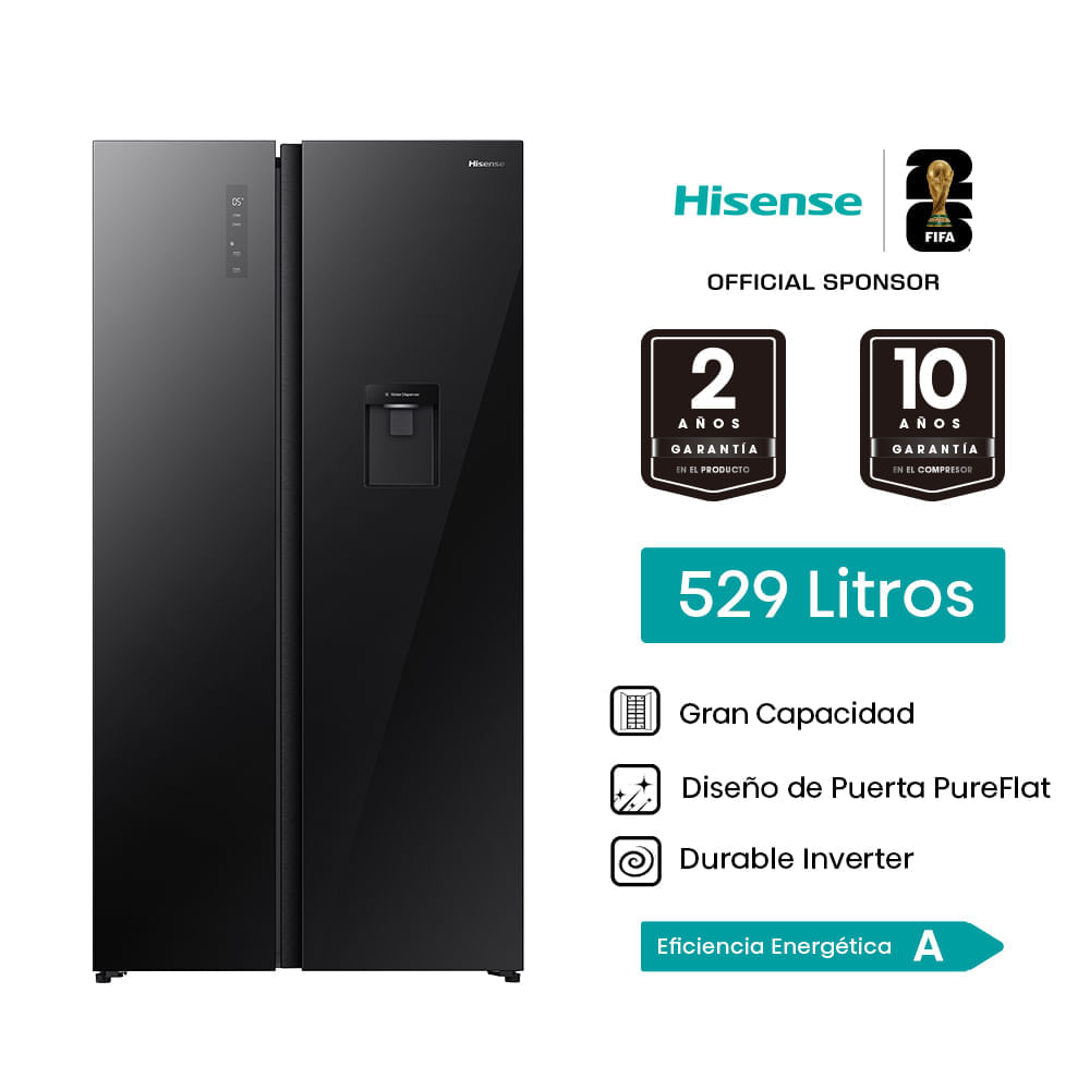 Refrigeradora Side by Side Hisense 529L BCD-558W C/D Blanco