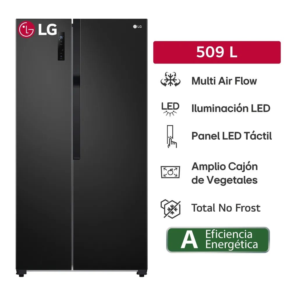Refrigeradora Side by Side LG 509L GS51MPD Sin Dispensador N
