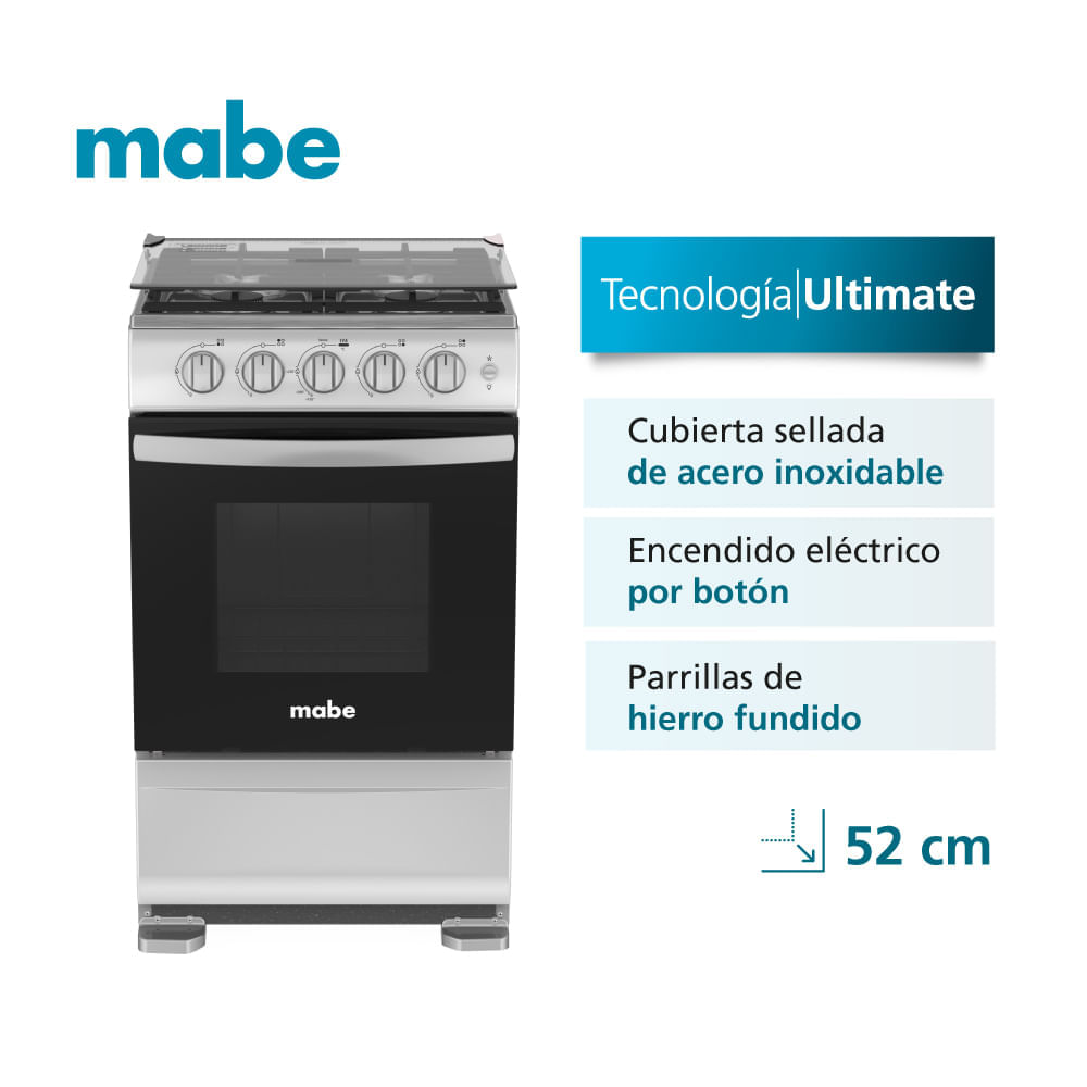 Cocina Mabe EMP5120GP2 20" Grafito 4 Hornillas