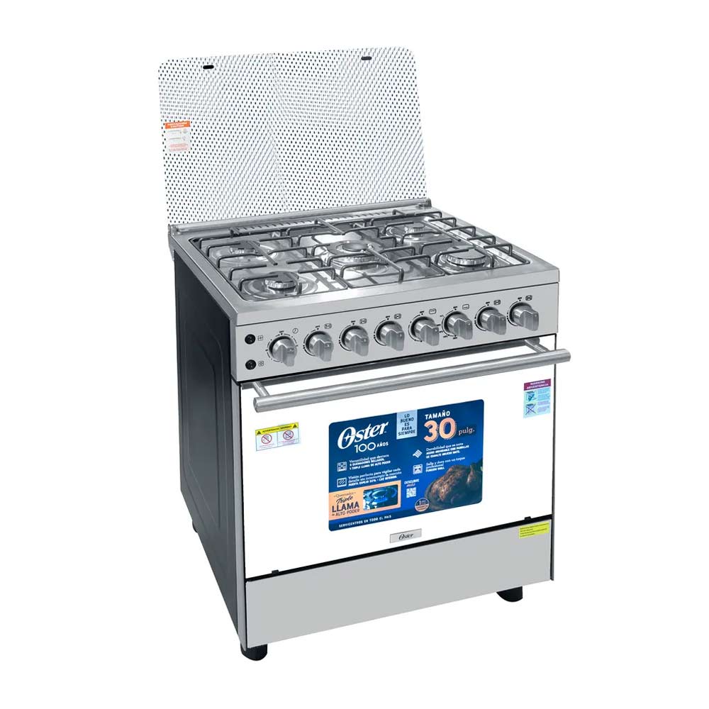 Cocina a gas Oster OS-PGSGC30051GISM 76 cm 5 hornillas acero